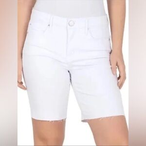 Seven7 White Jean Shorts with Raw Hem
